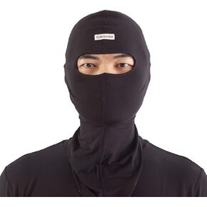 Edenswear Zinc-Infused Sun Protection Breathable Face Balaclava for Adult with Eczema Sensitive Skin (Black)