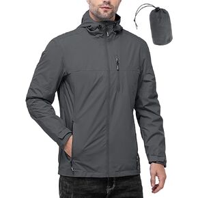 Outdoor Ventures Men's Packable Rain Jacket Waterproof Raincoat with Hood