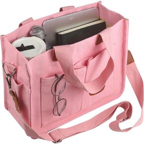 Canvas Tote Bag with Multi-pocket for Women Handbags Casual Hobo Crossbody Messenger Shoulder Bag