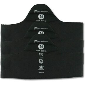 More of Me to Love 3-Pack Bra Liners: Black, Beige, White - 100% Cotton - Large - 2" Thin Band