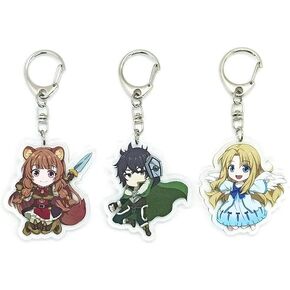 EBTY DREAMS Inc. - Set of 3 Shield Hero Acrylic Keychain Naofumi Iwatani, Raphtalia, Filo v1
