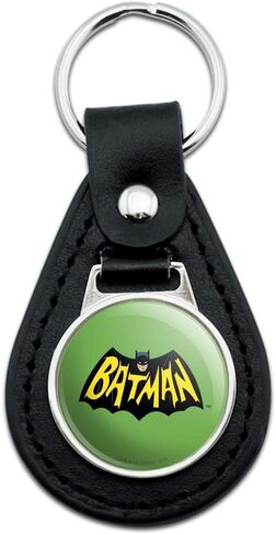 GRAPHICS & MORE Black Leather Batman Classic TV Series Logo Keychain in Saudi Arabia