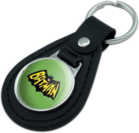 GRAPHICS & MORE Black Leather Batman Classic TV Series Logo Keychain in Saudi Arabia