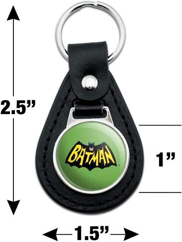 GRAPHICS & MORE Black Leather Batman Classic TV Series Logo Keychain in Saudi Arabia