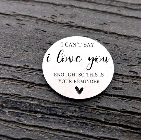 لا أستطيع أن أقول إنني أحبك بما فيه الكفاية رمز عناق الجيب مع سلسلة مفاتيح جلدية، عملة ملهمة من الفولاذ المقاوم للصدأ مزدوجة الجوانب هدية علاقة طويلة المدى للأصدقاء والصديقات in Kuwait