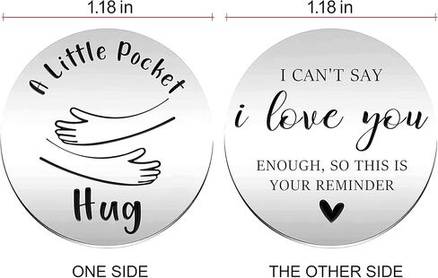 لا أستطيع أن أقول إنني أحبك بما فيه الكفاية رمز عناق الجيب مع سلسلة مفاتيح جلدية، عملة ملهمة من الفولاذ المقاوم للصدأ مزدوجة الجوانب هدية علاقة طويلة المدى للأصدقاء والصديقات in Kuwait