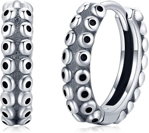 الأخطبوط اللامسة الأقراط الفضة الاسترليني هوب الأقراط للنساء الفتيات الشرير القوطي مجوهرات هدايا عيد ميلاد in Kuwait