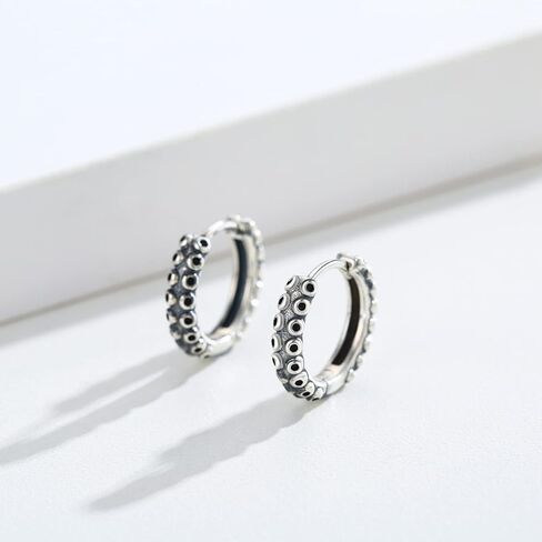 الأخطبوط اللامسة الأقراط الفضة الاسترليني هوب الأقراط للنساء الفتيات الشرير القوطي مجوهرات هدايا عيد ميلاد in Kuwait