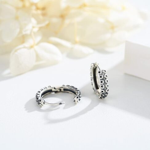 الأخطبوط اللامسة الأقراط الفضة الاسترليني هوب الأقراط للنساء الفتيات الشرير القوطي مجوهرات هدايا عيد ميلاد in Kuwait