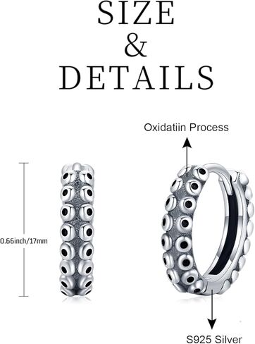 الأخطبوط اللامسة الأقراط الفضة الاسترليني هوب الأقراط للنساء الفتيات الشرير القوطي مجوهرات هدايا عيد ميلاد in Kuwait