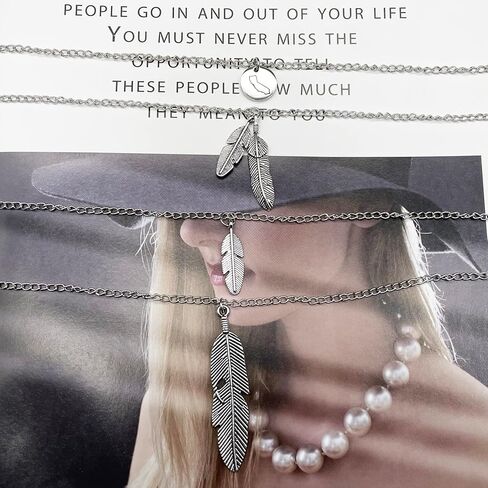 Boho Feather Pendant Necklace Turquoise Choker Necklace 3 Layered State Map Necklace Gift for Best Friends in Kuwait