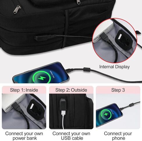 حقيبة ظهر للكمبيوتر المحمول من MAXTOP، حقائب ظهر مقاومة للماء للسفر مع منفذ شحن USB مقاس 15.6 بوصة، حقيبة كمبيوتر متينة للكلية، حقيبة كتب للعمل، حقيبة نهارية كاجوال للرجال والنساء in Kuwait