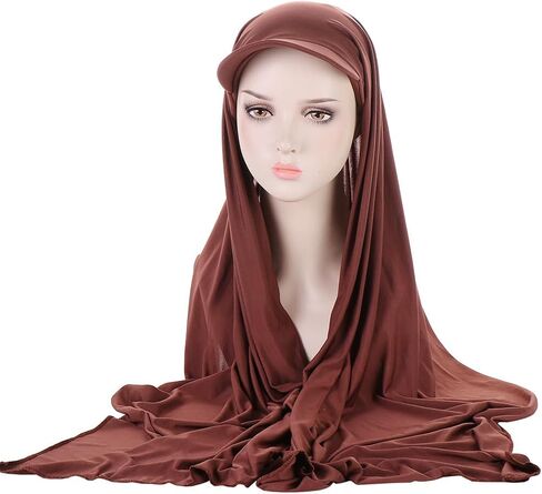 Avilego مسلم الحجاب للنساء قبعة بيسبول ووشاح 2 في 1 وشاح الرأس التفاف شال غطاء الرأس قبعة عمامة قبعة صغيرة in Kuwait