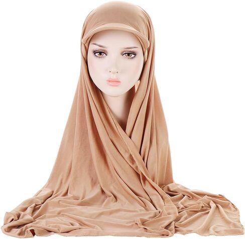 Avilego مسلم الحجاب للنساء قبعة بيسبول ووشاح 2 في 1 وشاح الرأس التفاف شال غطاء الرأس قبعة عمامة قبعة صغيرة in Kuwait