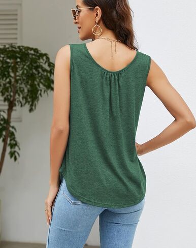Women's Casual Summer Tank Tops Boat Neck Sleeveless T Shirts Loose Blouses Shirts Tunic Tops for Leggings S-XXL in Kuwait