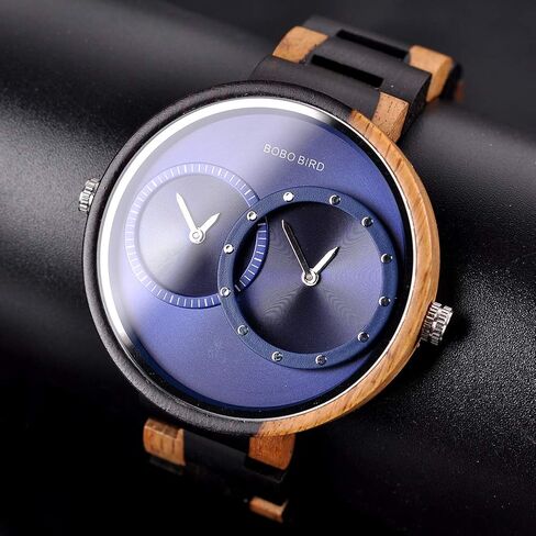 BOBO BIRD R10 للرجال والنساء 2 منطقة زمنية ساعات خشبية خفيفة الوزن فاخرة كوارتز ساعات المعصم تصميم عصري ساعة للحب in Kuwait