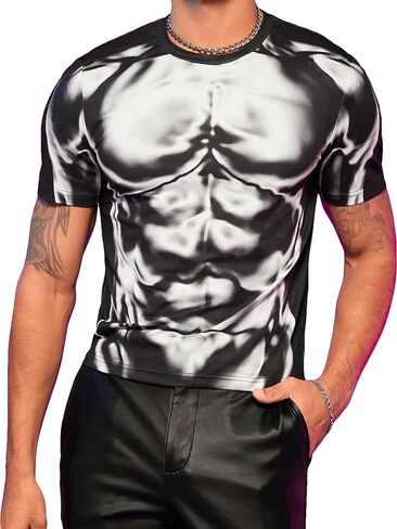 SHENHE Men's Body Heat Map Graphic Short Sleeve Crew Neck Streetwear Tee Top in Saudi Arabia