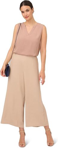 Adrianna Papell Women's Solid Woven Dobby Dot Sleeveless V-Neck Top in Saudi Arabia