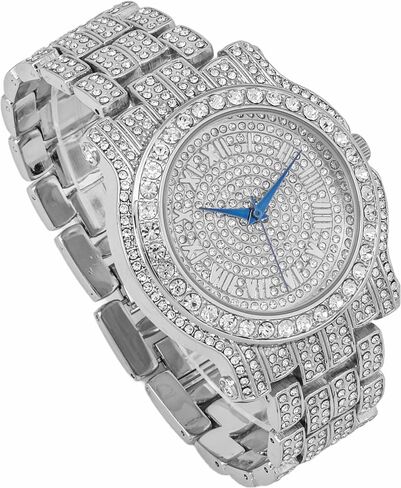 Charles Raymond Bling-ed Out Ultimate Hip Hop Royalty Mens Watch w/Easy Reader Roman Numeral or Iced Out Diamond Time Indicators - Bright Colored Dials - L0504 in Kuwait