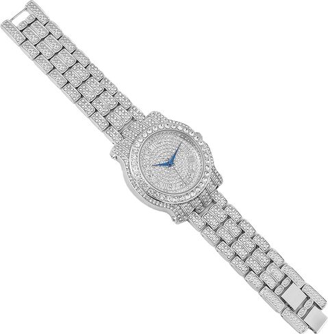 Charles Raymond Bling-ed Out Ultimate Hip Hop Royalty Mens Watch w/Easy Reader Roman Numeral or Iced Out Diamond Time Indicators - Bright Colored Dials - L0504 in Kuwait