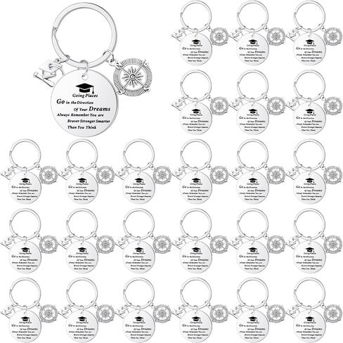 24 Pcs Graduation Keychain Bulk Inspirational Graduation Gift Class Keychain Gifts Keychain 2024 Motivational Keychain for College Students Graduates in Saudi Arabia