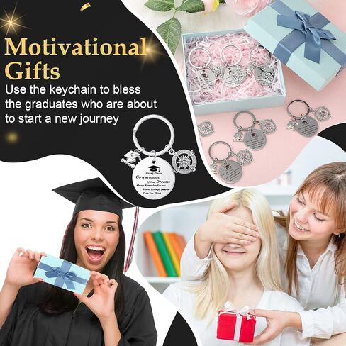 24 Pcs Graduation Keychain Bulk Inspirational Graduation Gift Class Keychain Gifts Keychain 2024 Motivational Keychain for College Students Graduates in Saudi Arabia