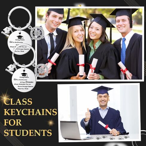 24 Pcs Graduation Keychain Bulk Inspirational Graduation Gift Class Keychain Gifts Keychain 2024 Motivational Keychain for College Students Graduates in Saudi Arabia