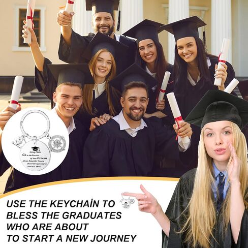 24 Pcs Graduation Keychain Bulk Inspirational Graduation Gift Class Keychain Gifts Keychain 2024 Motivational Keychain for College Students Graduates in Saudi Arabia