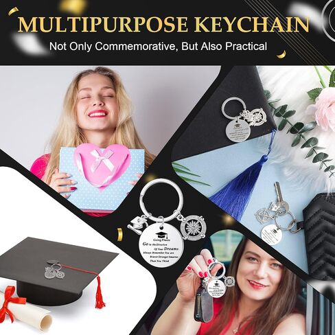 24 Pcs Graduation Keychain Bulk Inspirational Graduation Gift Class Keychain Gifts Keychain 2024 Motivational Keychain for College Students Graduates in Saudi Arabia