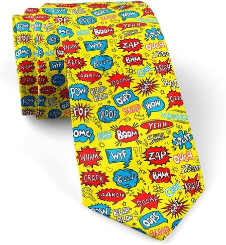 ربطة عنق عصرية رفيعة للرجال، ربطات عنق حديثة للمحادثة (نمط البطل الخارق الهزلي اللطيف) in Kuwait