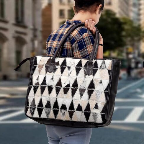 Women's Shoulder Handbags Stylo Classic Natural Cowhide Tote Bag with clutch in Kuwait