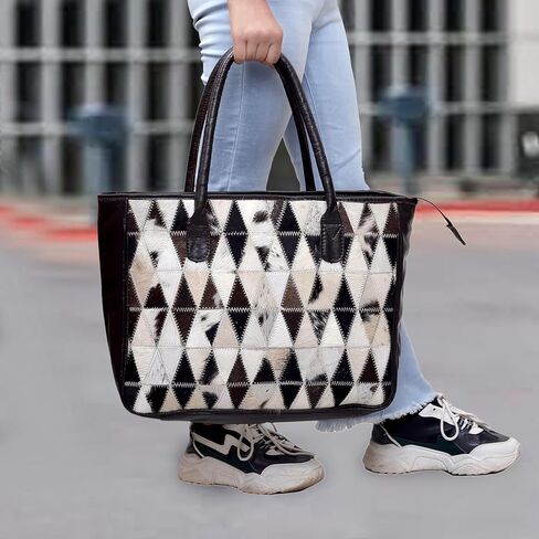 Women's Shoulder Handbags Stylo Classic Natural Cowhide Tote Bag with clutch in Kuwait