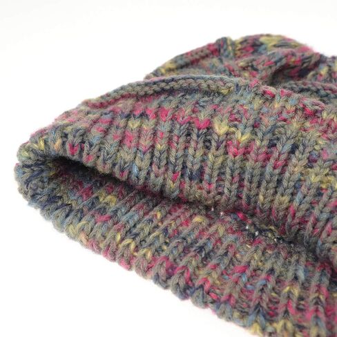 قبعة صغيرة على شكل كعكة فوضوية على شكل ذيل حصان، قبعة متماسكة بنقاط ملونة للنساء والفتيات في الشتاء in Kuwait