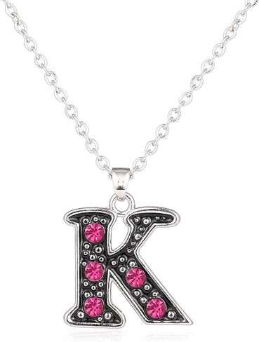Initial Necklaces for Women Girls A-Z Pendant Necklace Silver Plated Cubic Zirconia Jewelry Necklace for Girls Gift in Saudi Arabia