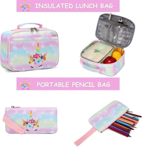 JSQDAGZH Backpacks for Girls Panda Backpack Kids Preschool Backpack Girls Kindergarten Bookbag Set with Lunch Box and Pencil Case (Panda) in Saudi Arabia