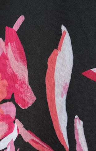 S.L. Fashions Women's Sleeveless Print Asymmetric Chiffon Overlay Dress in Kuwait