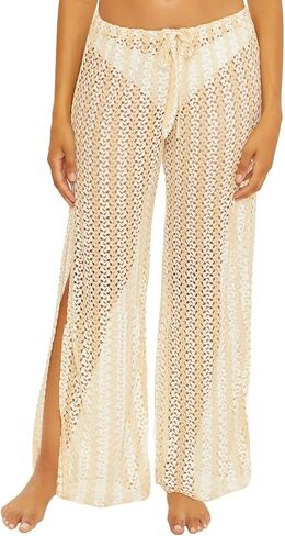 BECCA womens Golden Pants, Lace Crochet, Beach Cover Ups for Women in Saudi Arabia