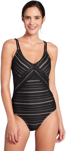 بدلة سباحة نسائية من قطعة واحدة لتغطية كاملة ورقبة عالية من الكروشيه من Kona Sol - in Kuwait