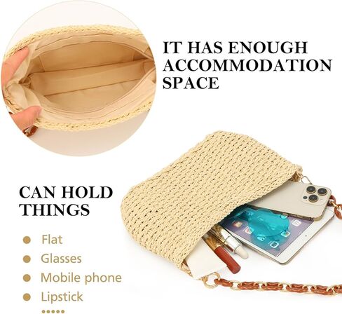 GOKTOW Straw Purse Bag,Woven Handbag,Summer Purse,Raffia Tote CrossBag for Beach Summer Travel in Kuwait