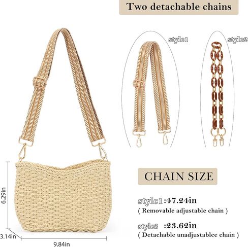 GOKTOW Straw Purse Bag,Woven Handbag,Summer Purse,Raffia Tote CrossBag for Beach Summer Travel in Kuwait