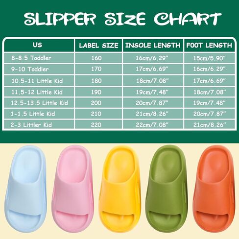 Yinbwol Kids House Slippers صنادل مضادة للانزلاق للحمام والشاطئ وحمام السباحة وأحذية مائية للفتيات والفتيان (الأطفال الصغار/الأطفال الصغار) in Kuwait