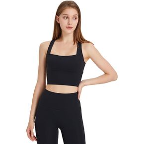 Yoga Sports Bra Criss-cross Back for Women with Eye-Hook Close Running Bra High Impact Padded Workout Bras