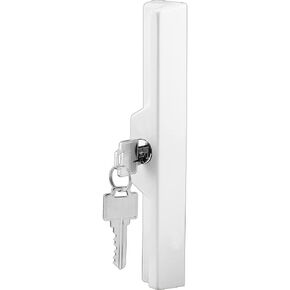 Prime-Line C 1120 Sliding Door Outside Pull, with Key, White Diecast (Single Pack)