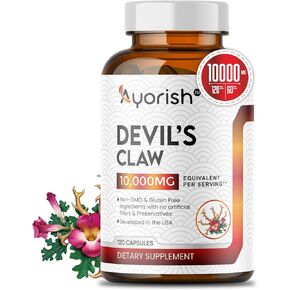 Devil's Claw 10:1 Extract 10000mg Per Serving (120 Capsules) 60 Days Supply| Non GMO Gluten Free Capsule (Pack of 1)