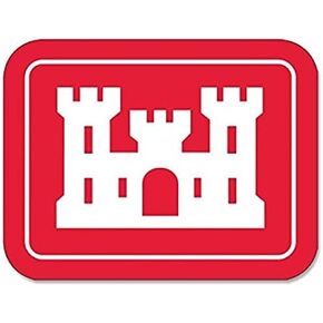 Large Army Corps of Engineers Sticker (Red Castle Insignia Logo US Big Vinyl Decal for car Truck Window (8 x 10 inch) U.S. Army Licensed