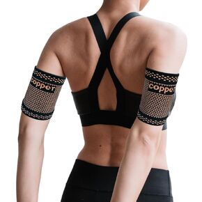 Bicep Compression Sleeve 1 Pair,Upper Arm Compression Sleeve,Bicep Tendonitis Brace Triceps Brace for Pain Relief,Arm Support fit for Men Women (GOLD, Medium)
