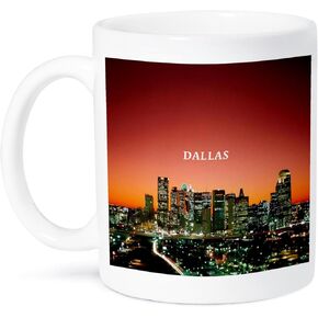 3dRose mug_62013_4 "Dallas Texas" Two Tone Black Mug, 11 oz, Multicolor