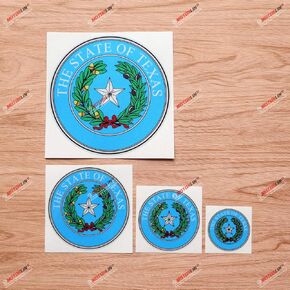 Texas State Seal Decal Vinyl Sticker - 4 Pack Reflective, 2 Inches, 3 Inches, 4 Inches, 6 Inches - for Car Boat Laptop Cup Phone