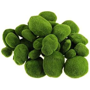 40 Pieces Artificial Moss Rocks Decorative Faux Green Moss Covered Stones (3 Size)