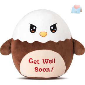 12’’ Get Well Soon Edward Eagle Plush Pillow with Fuzzy Wings,Cute Stuffed Animal,Bald Eagle Ultrasoft Plush,Plushies Pillow,Stuffed Animals Plush Toys Gifts for Girls Boys Kids
